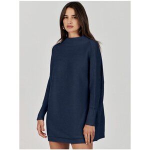 Anrabess Women's Turtleneck Long Sleeve Oversized Pullover Sweater L Blue - New